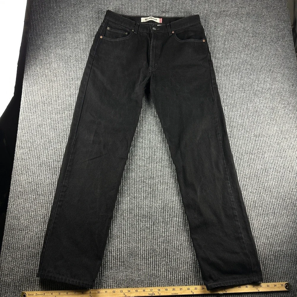 Levis 550 Relaxed Fit Black Denim Jeans Mens 34x34 00550-0260 Tapered Leg